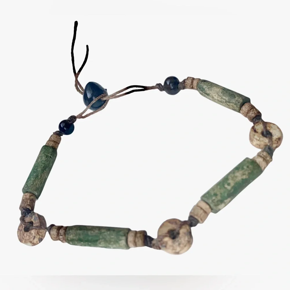 Green Earth Natural Wooden Beaded Unisex Bracelet Mens Bracelet Woman’s Jewelry - Picture 2 of 6